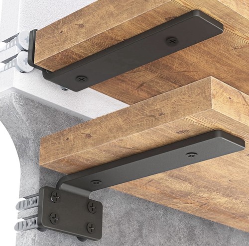 Black cast iron shelf brackets - iron,