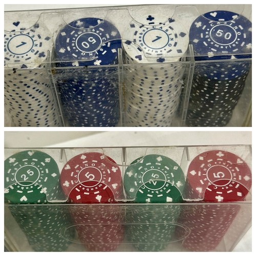 Two sets numbered casino poker - two,