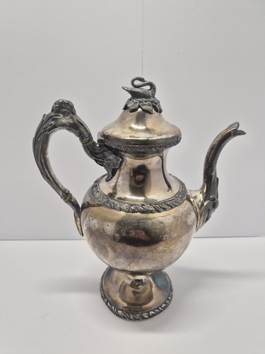 Antique silver plated teapot - plated,
