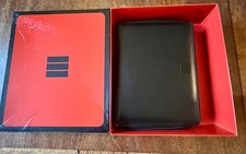 Finocam Black Zip Faux Leather Organiser  Personal Size New w/ Box Filofax Style