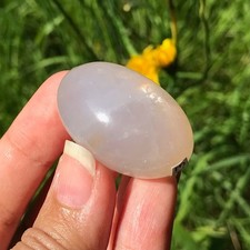 Blue Rose Quartz Mini Palm Worry Stone Crystal Shiva Lingam