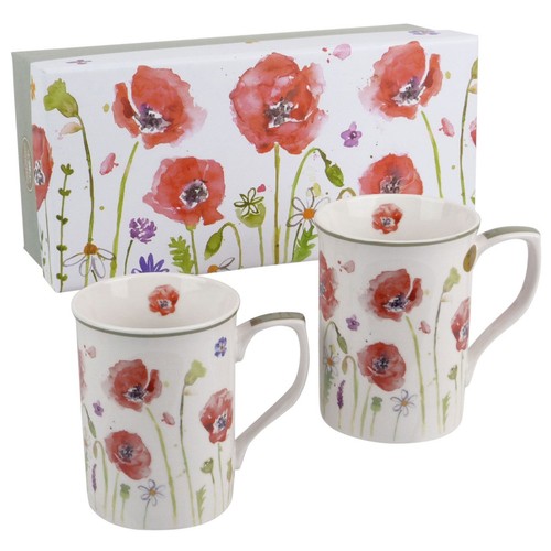 Set china poppy mugs by - set,