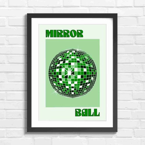 Disco mirror ball pop art - disco,