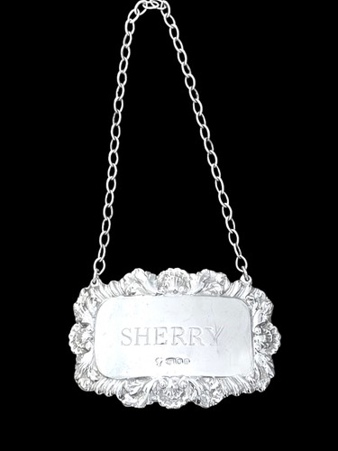 Sherry decanter label sterling - sherry,