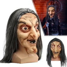 Scary Long Hair Witch Mask