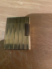 Vintage S.T. Dupont Ligne 2Paris Yellow Gold Plated Vertical Lines LighterBZ8153