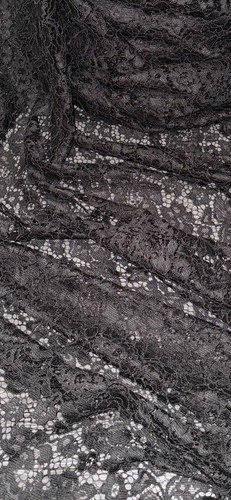 Dark grey floral guipure - grey, lace