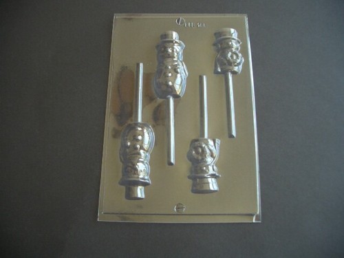 Snowman chocolate lolly - on,