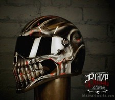 Matrix StreetFX Custom Airbrushed helmet In Ghost Skull Design Bandit Style