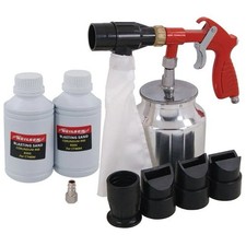 Air Sandblaster Gun Kit With Blasting Sand Grit 60 & 4 Nozzles