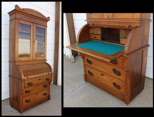 1800s magnificent oak cylinder - magnificent,