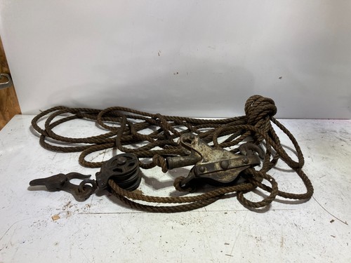 Vintage block tackle double - block, &