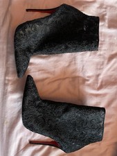 Black Lace Christian Louboutin Boots Shoes Size 41.5 Worn Once, Reco Size 41 😅