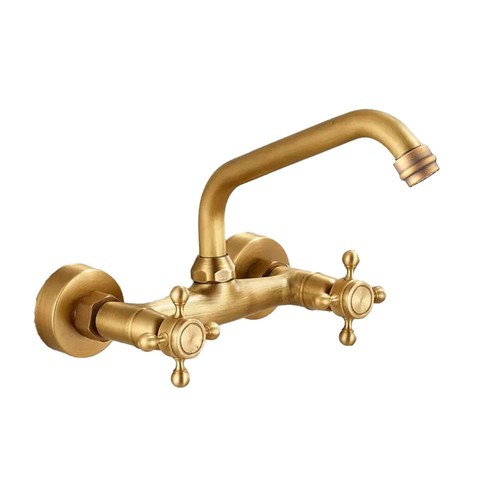 Antique brass kitchen faucet - brass,
