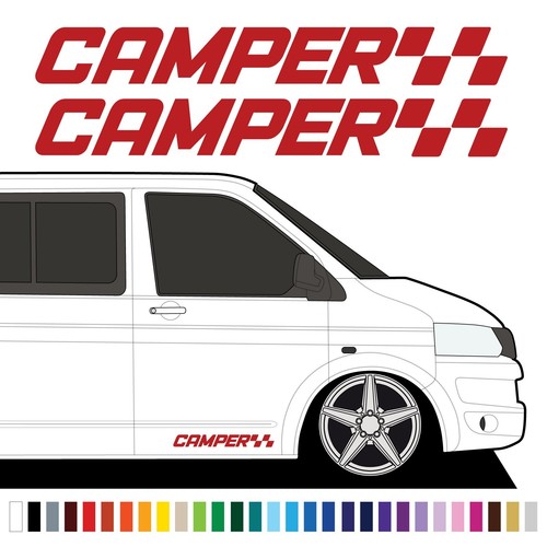 Camper flag door stickers 2 - camper,