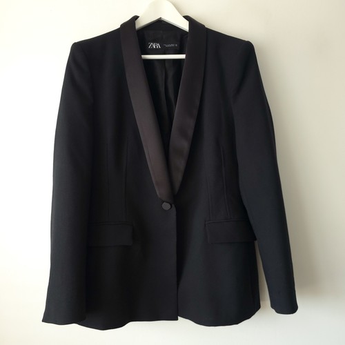 Zara black velvet lapel blazer - zara,