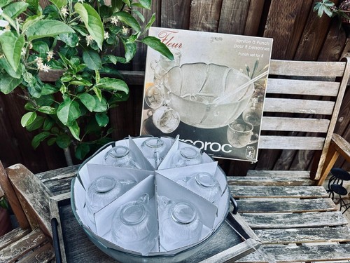 Arcoroc fleur punch bowl set - punch,