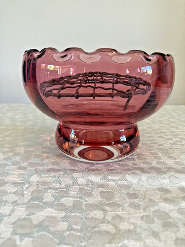 Vintage cranberry glass posy - vintage,