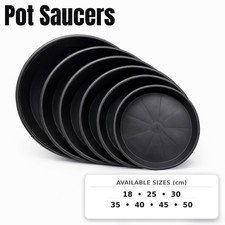 Black plant pot saucers 18cm - black,