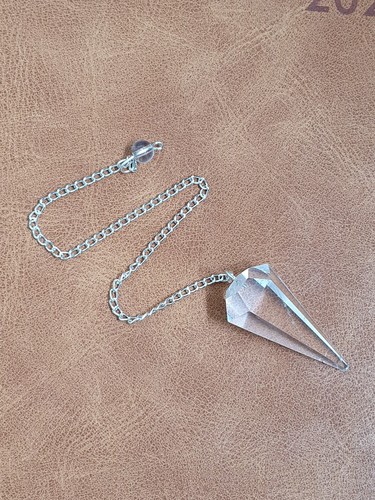 Clear quartz dowsing pendulum - quartz,