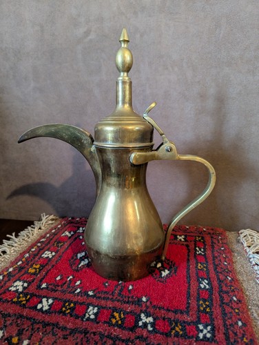 Large brass tea coffee pot - coffee,
