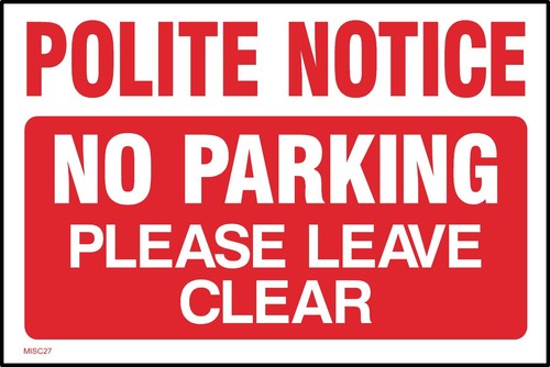 Polite notice parking - polite,