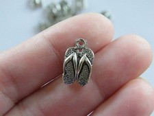 BULK 50 Pair of flip flops shoe charms antique silver tone CA193 - SALE 50% OFF