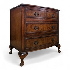 Walnut bow front drawers -