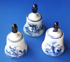 Three Delft Hand Bells -