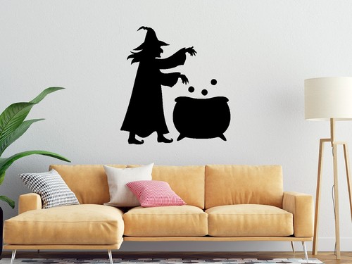 Old witch cooking - old, wall