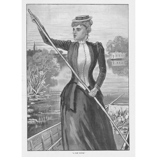Victorian lady punt boat - in, a