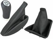 RENAULT LAGUNA II 2001-2007 GEAR LEVER KNOB + 2 BELLOWS BLACK LEATHER 