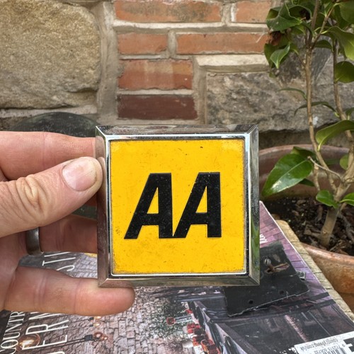 Vintage square car badge - aa,