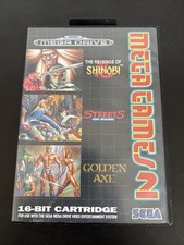 Sega Mega Drive 3 Games, Revenge Of Shinobi, Streets Of Rage, Golden Axe. Boxed