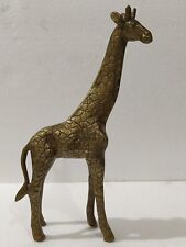 Metal Giraffe Sculpture Shelf Table Top Figurine 13 inches Bronze Antique Finish