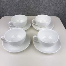 Maxwell & Williams 4 x  Cups And Saucer Set White Basics Round Homeware