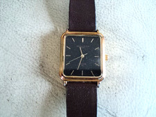 Vintage Solvil Et Titus Mens Unisex Tank Black Dial Quartz Watch GWO