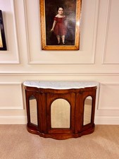 ANTIQUE VICTORIAN  WALNUT SIDEBOARD CREDENZA CHIFFONIER WITH MARBLE TOP