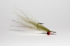 3 Ct - Olive & White Clouser Minnow Flies - Size 2