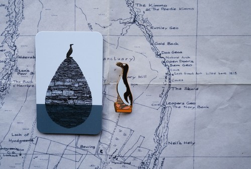 Great auk pin badge - auk, papa
