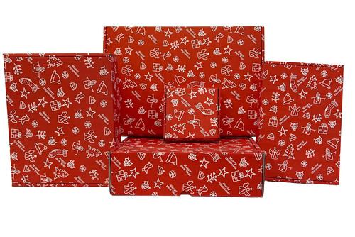 Christmas patterned postal - patterned,