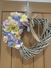 Door Wreath/ White Wicker