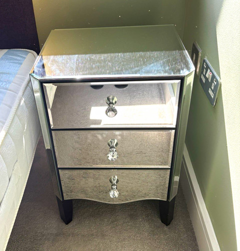 Mirrored drawer bedside - x2,