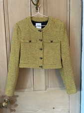 Zara yellow tweed textured