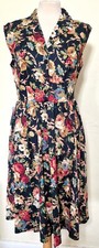 Ladies 1950s 40s Black Floral