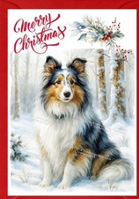 Shetland Sheepdog / Sheltie (4" x 6") Christmas Card - Blank inside - Starprint