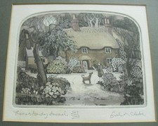 Framed Ltd Ed Graham Clarke Etching "Thomas Hardy Annual"(247/250) - 14 3/8"