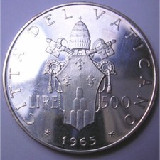 VATICANO 500 Lire AG Silver dal 1958 al 1999 FDC ( UNC ) & PROOF