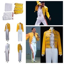 Queen Lead Singer Freddie Mercury Wembley Cosplay On Stage Jacket Pants fullsets