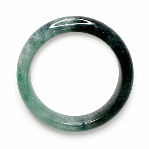 Wuji black green bangle - black, size